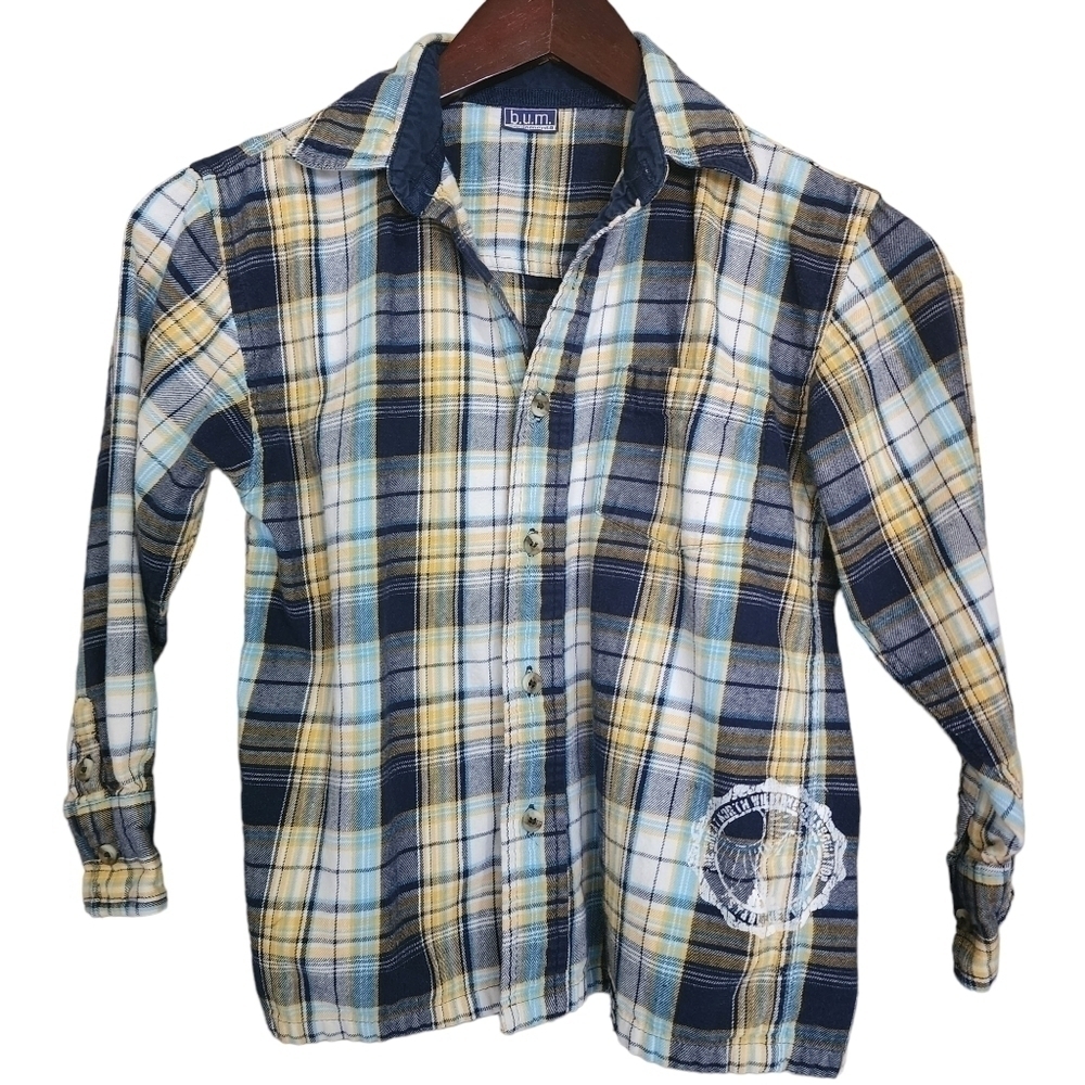 3/$15 B.U.M. Equipment Kid's Flannel Plaid Shirt - Small